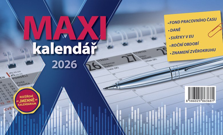 Kalendář 2026 Maxi stolní 297 x 18 cm