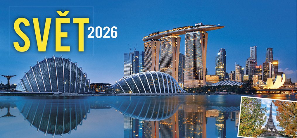 Kalendář 2026 Svět stolní 297 x 138 cm
