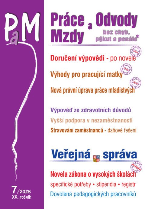PaM 72025 Práce a mzdy Doručení výpovědi z pracovního poměru po novele