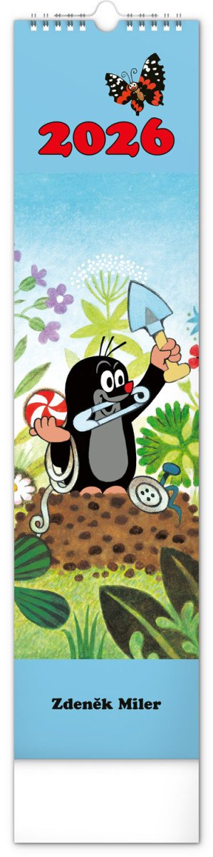 Kalendář 2026 nástěnný Krteček - Krtko 12 x 48 cm