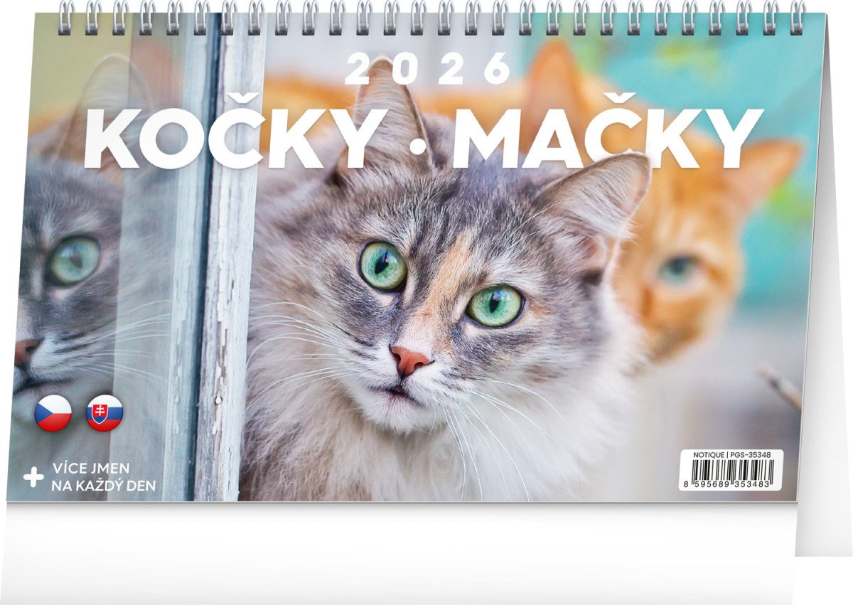Kalendář 2026 stolní Kočky - Mačky 231 x 145 cm
