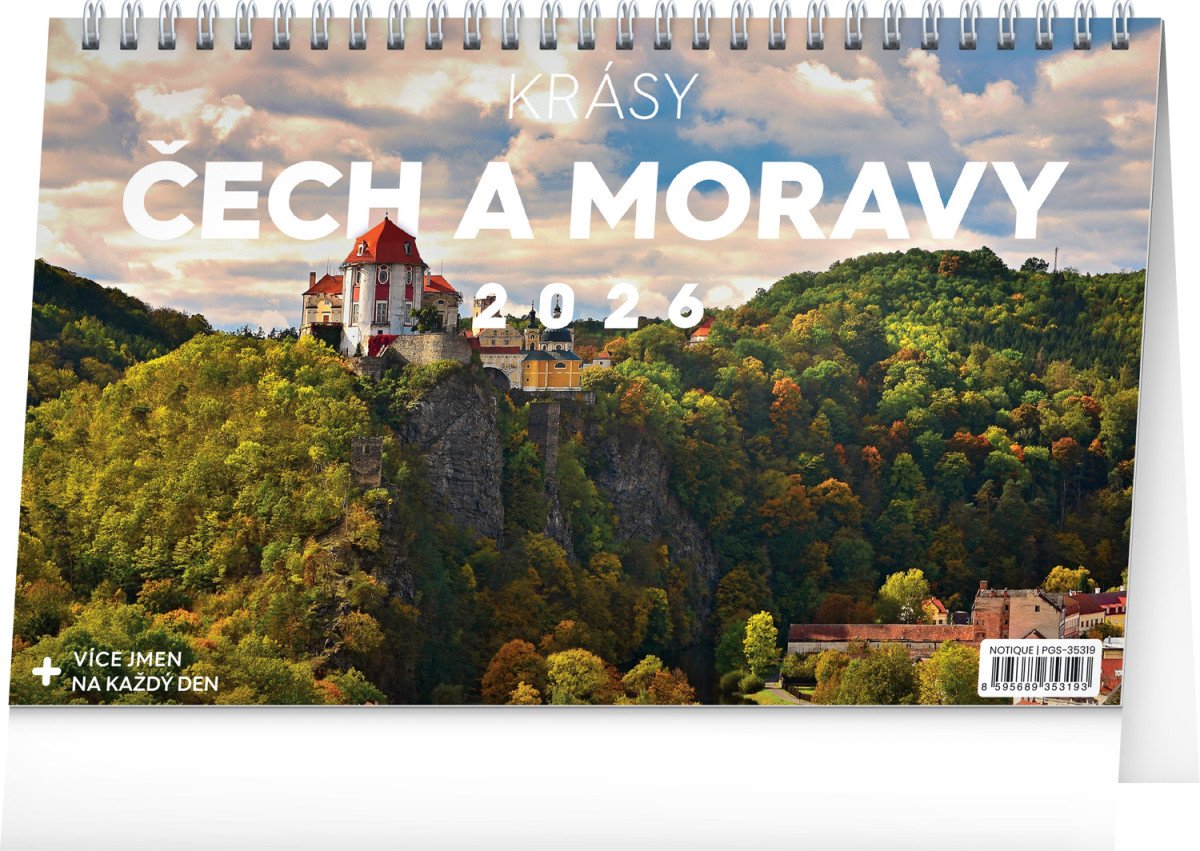 Kalendář 2026 stolní Krásy Čech a Moravy 231 x 145 cm