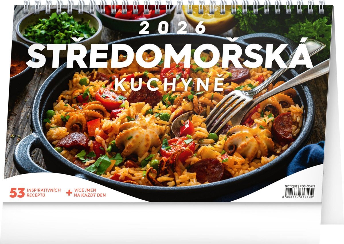 Kalendář 2026 stolní Středomořská kuchyně 231 x 145 cm