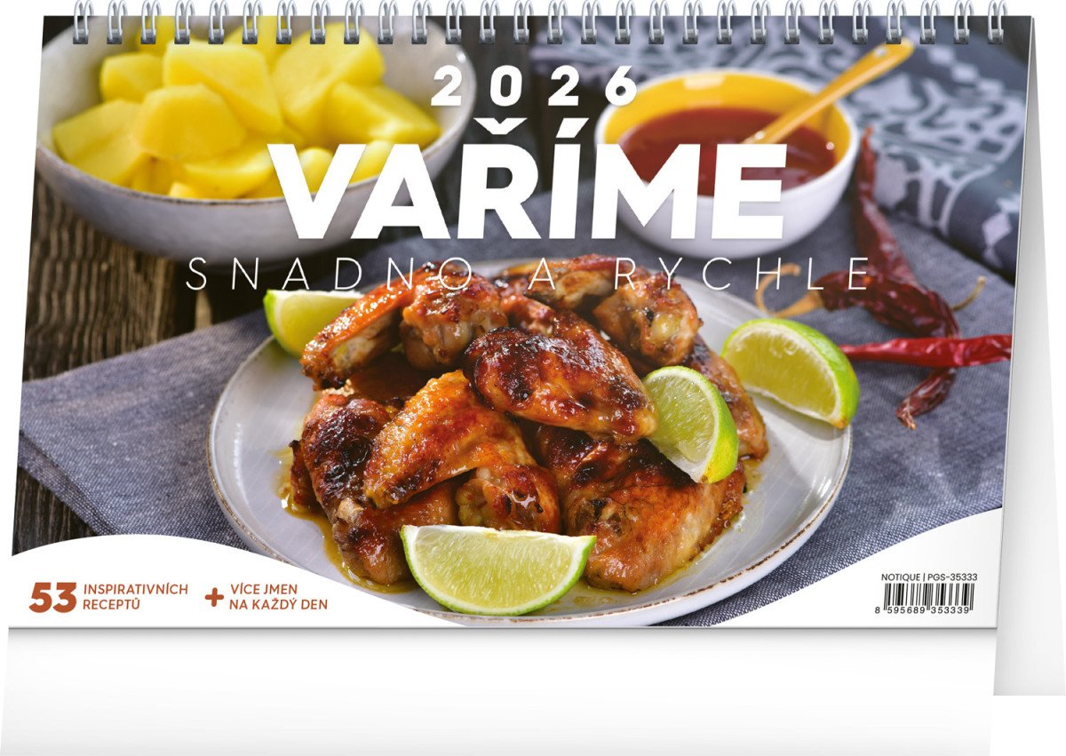 Kalendář 2026 stolní Vaříme snadno a rychle 231 x 145 cm
