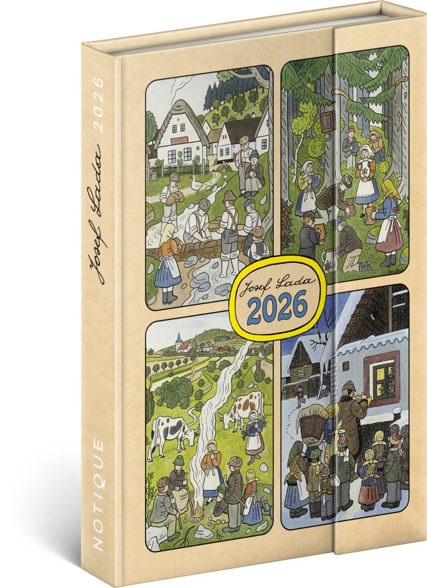 Diář 2026 Josef Lada - týdenní magnetický 11 x 16 cm