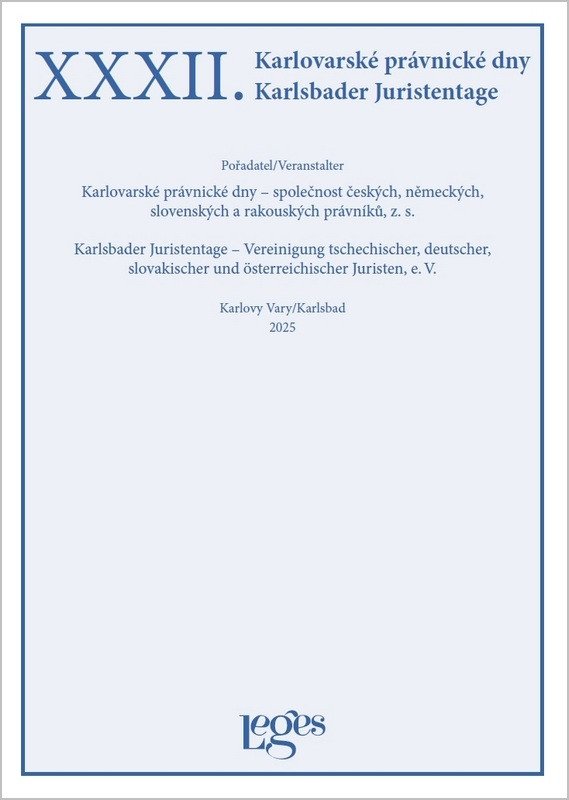 XXXII Karlovarské právnické dny – Zoufalý Vladimír