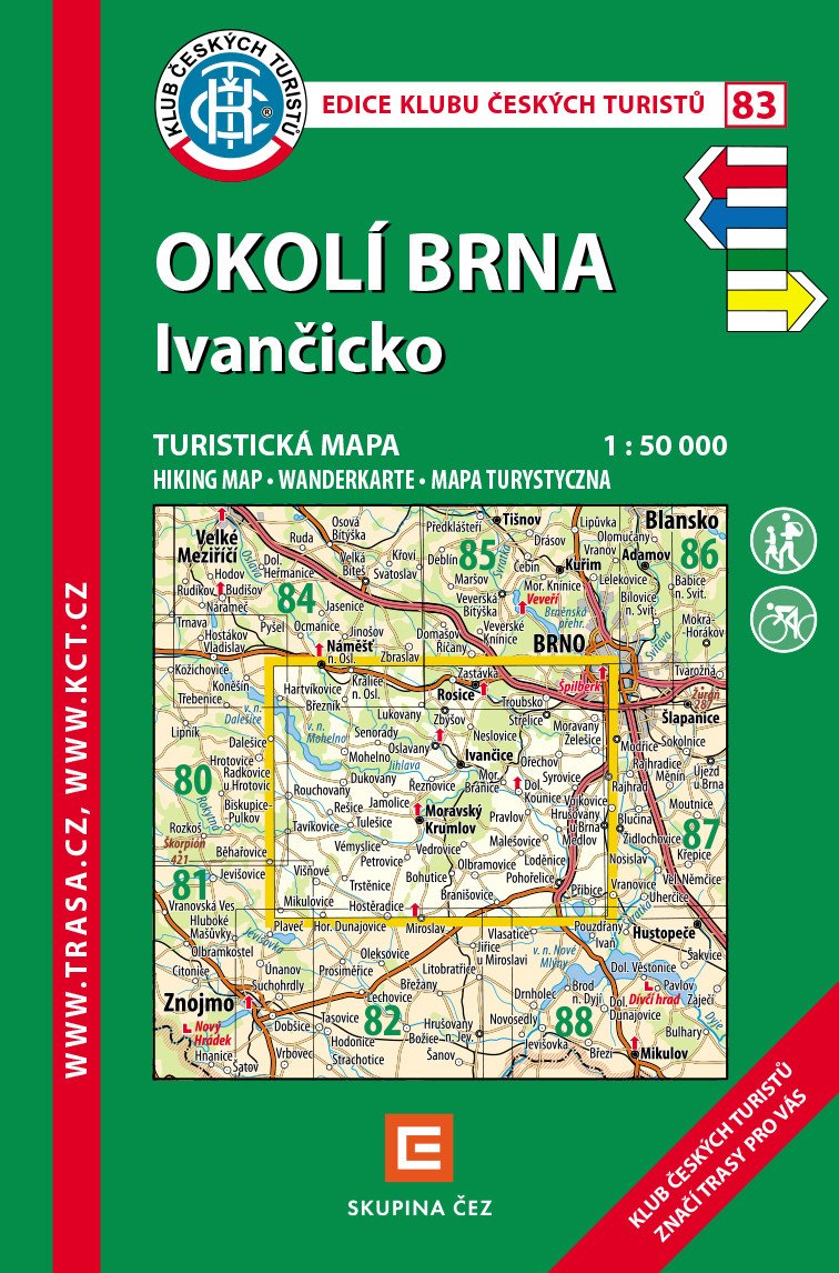 KČT 83 Okolí Brna Ivančicko turistická mapa 150T