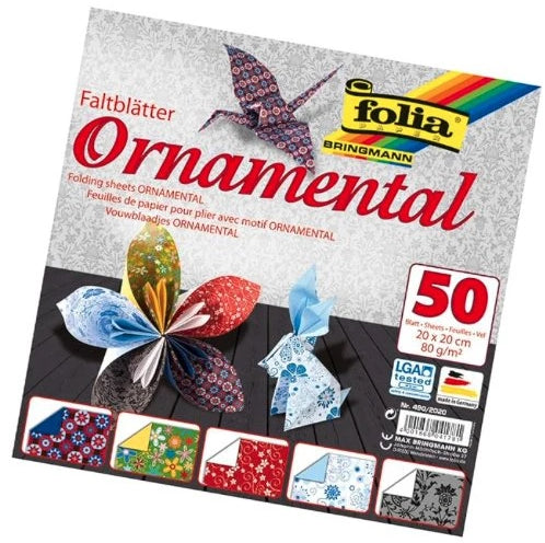 Papíry na origami 20x20cm 50 listů ornamental