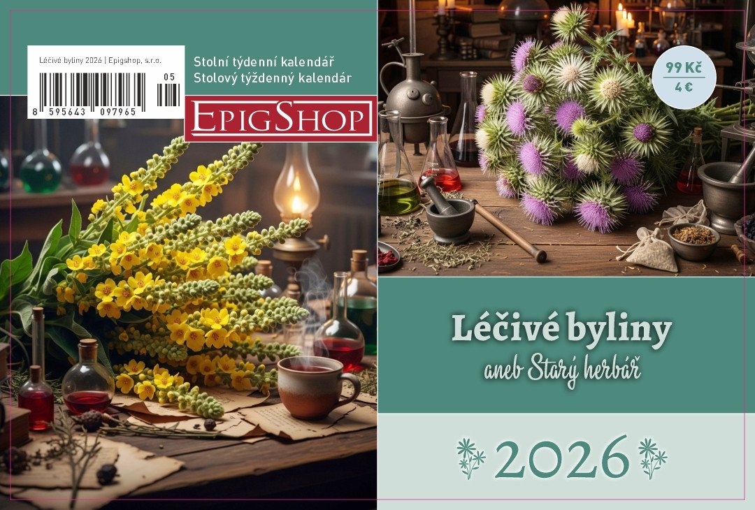 Kalendář 2026 Léčivé byliny aneb starý herbář - stolní týdenní