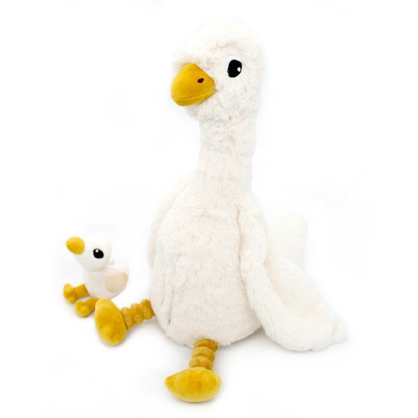 Ptipotos Plyšová husa Jebongou bílá (máma s miminkem) 36 cm