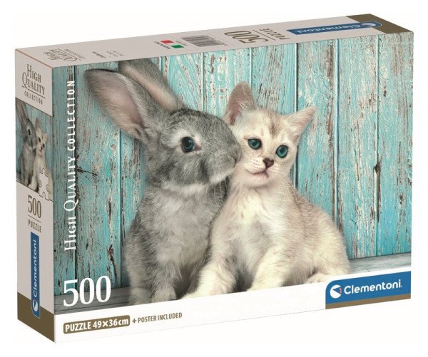 Puzzle Kočka a králíček 500 dílků