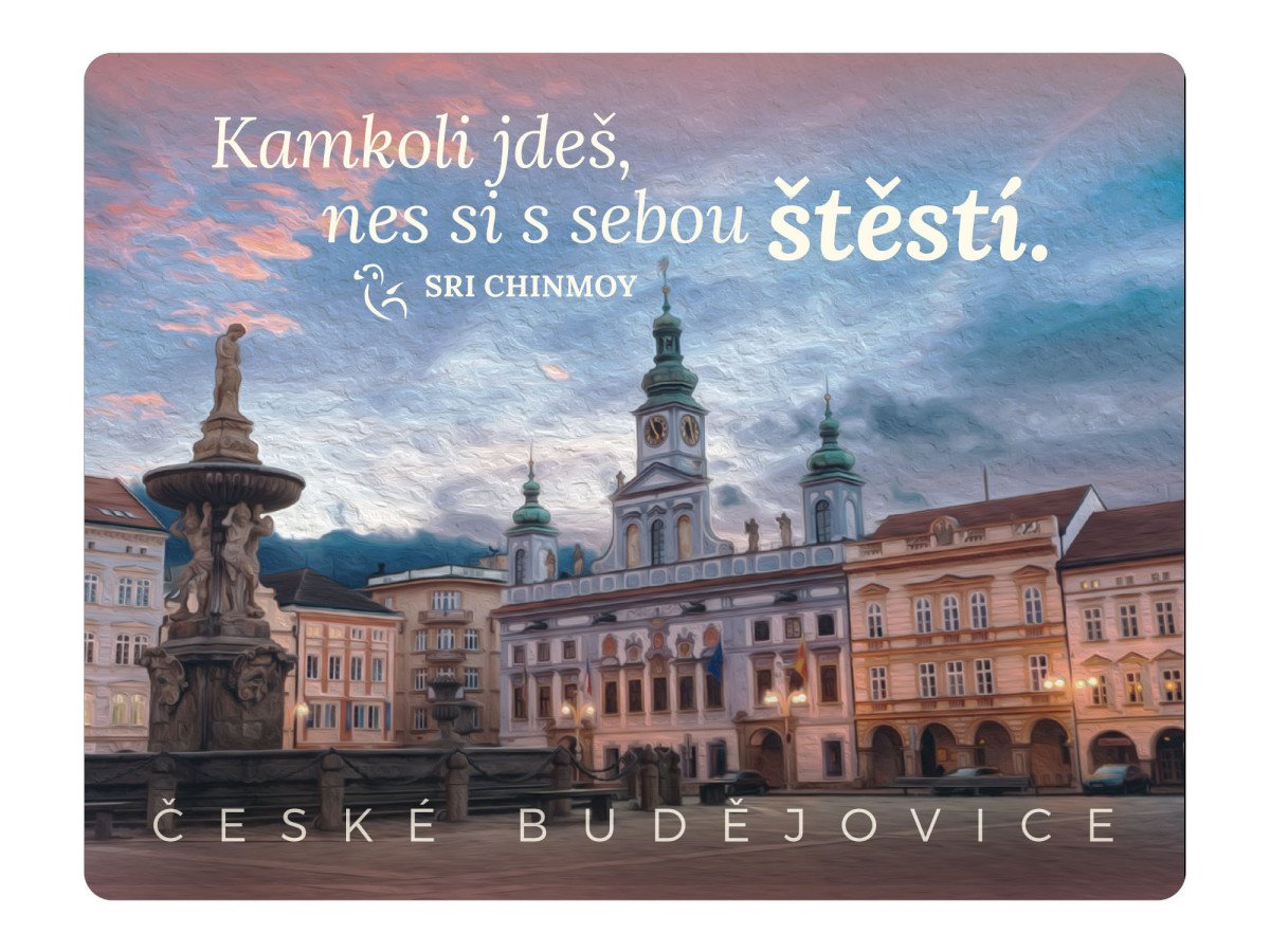 Magnet na lednici ČB Kamkoli jdeš nes si s sebou štěstí