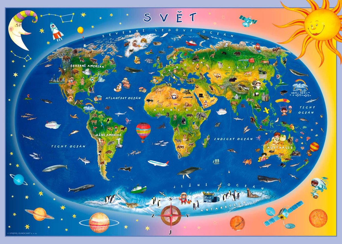 Dětská mapa světa Cestujeme po ČR