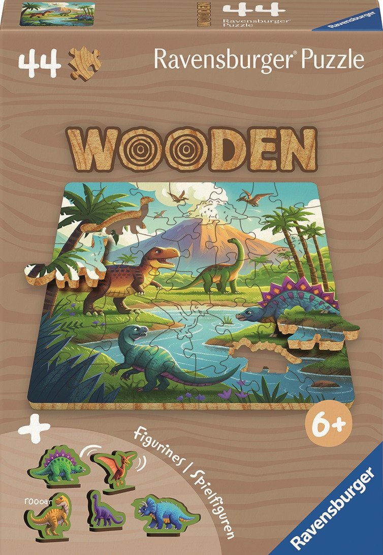 Dřevěné puzzle Dinosauři 44 dílků