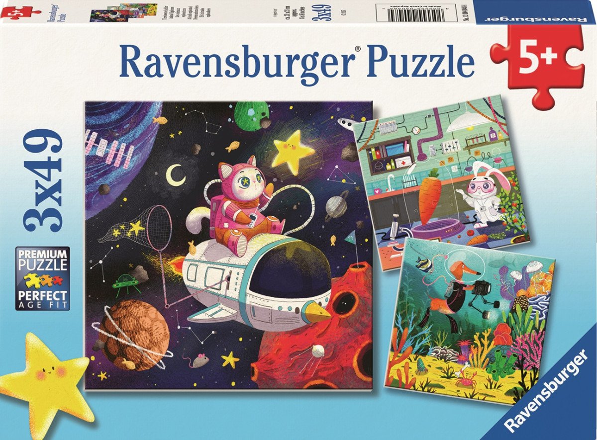 Puzzle Profese z říše fantazie 3x49 dílků