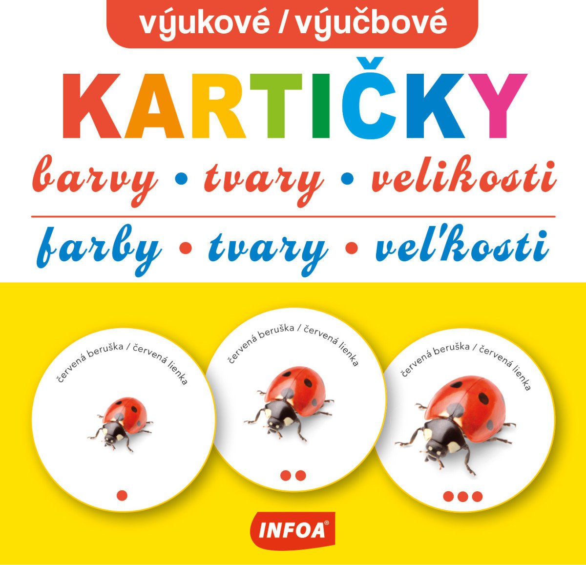 Výukové kartičky - Barvy tvary velikosti Výučbové kartičky - Farby tvary veľkosti