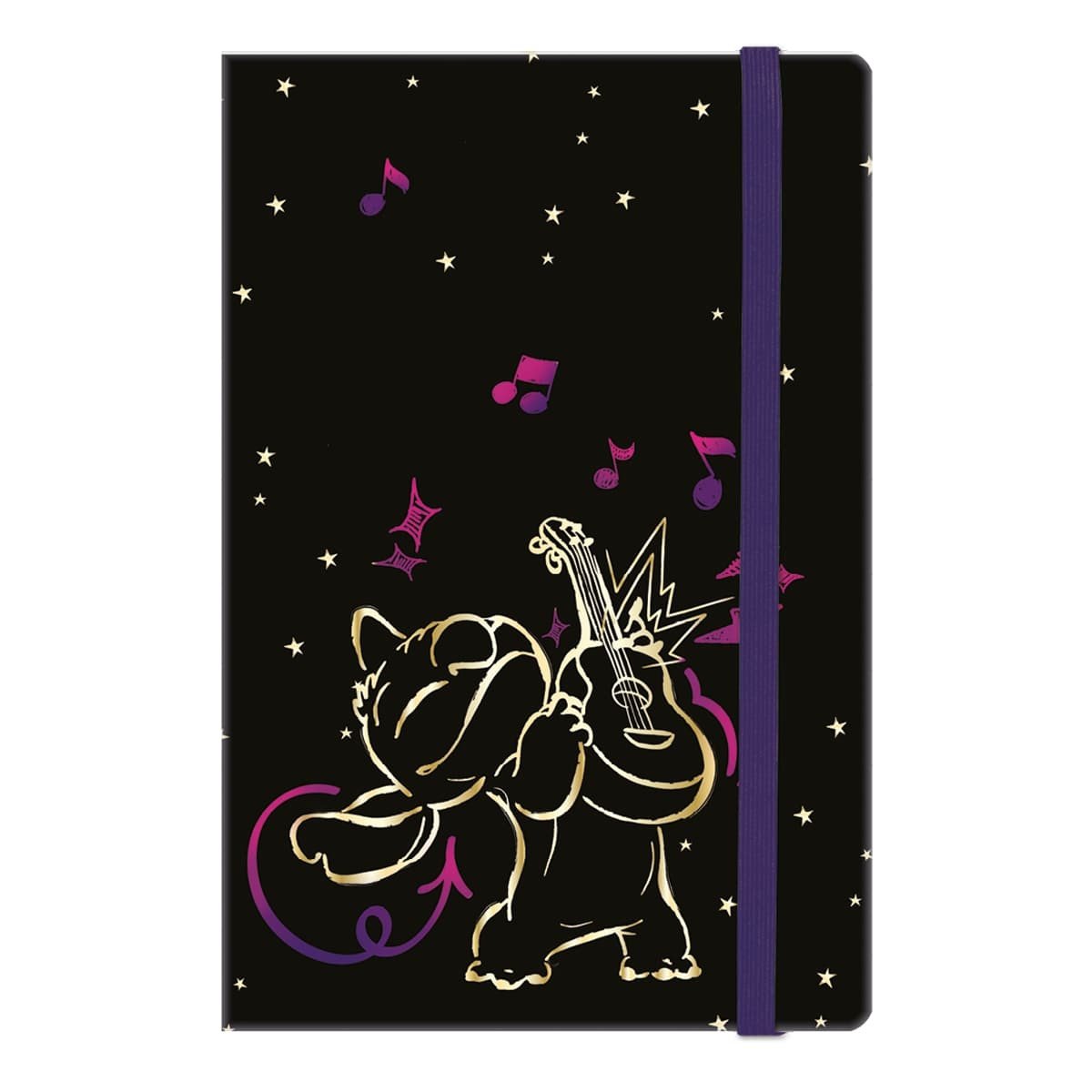 Colorino zápisník s plochou gumičkou A5 - Stitch Gold 2