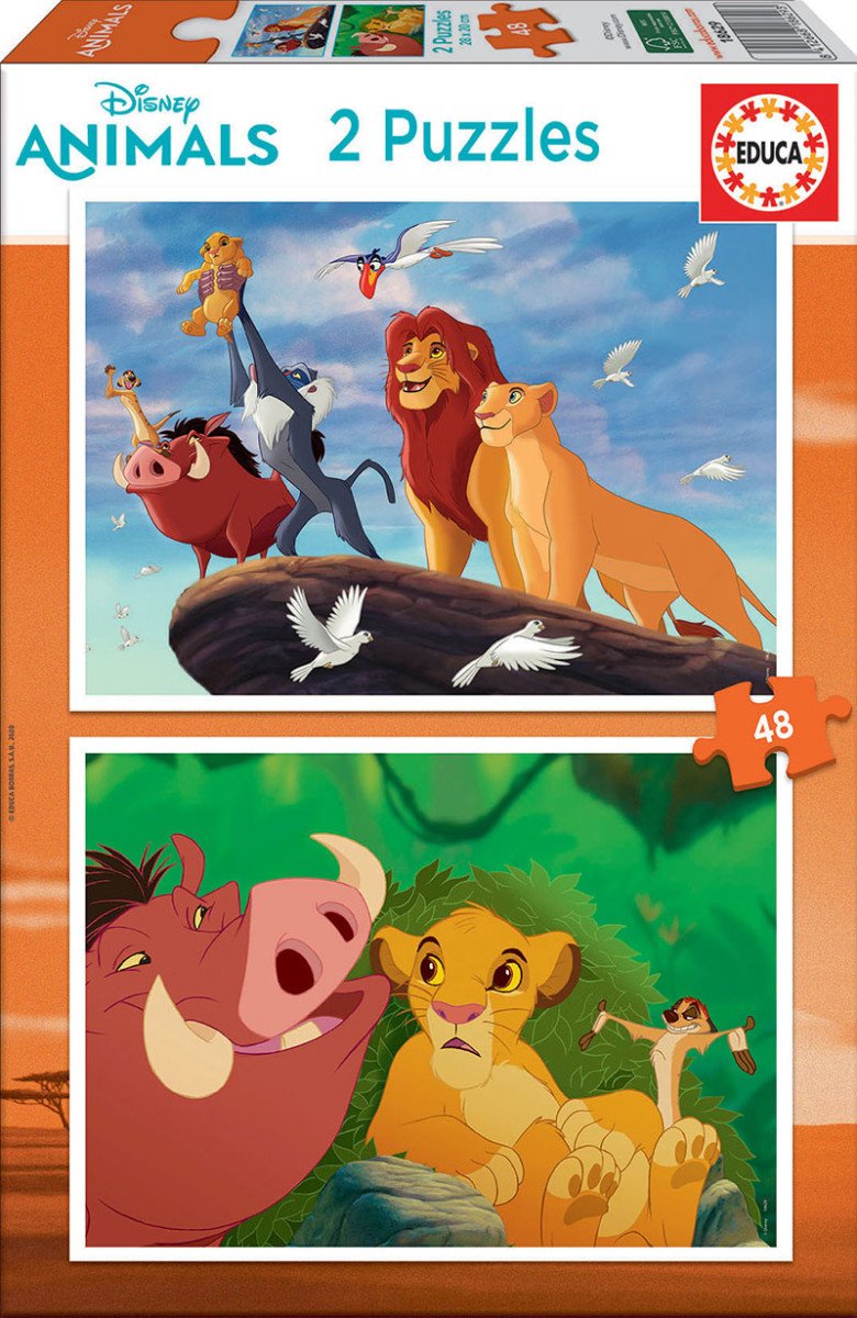 Puzzle Lví král S nejbližšími 2x48 dílků