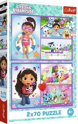Puzzle Gábinin kouzelný domek: Bav se s Gabby 2x70 dílků