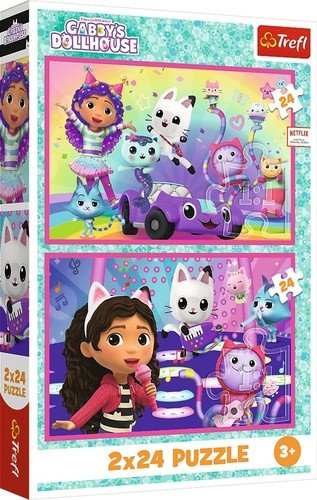 Puzzle Gábinin kouzelný domek: Zábava s Gabby 2x24 dílků