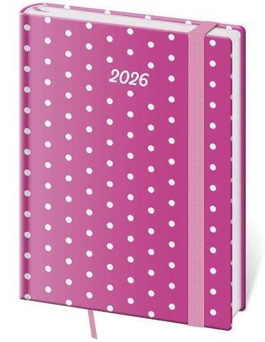 Diář 2026 denní B6 Vario - Pink s gumičkou