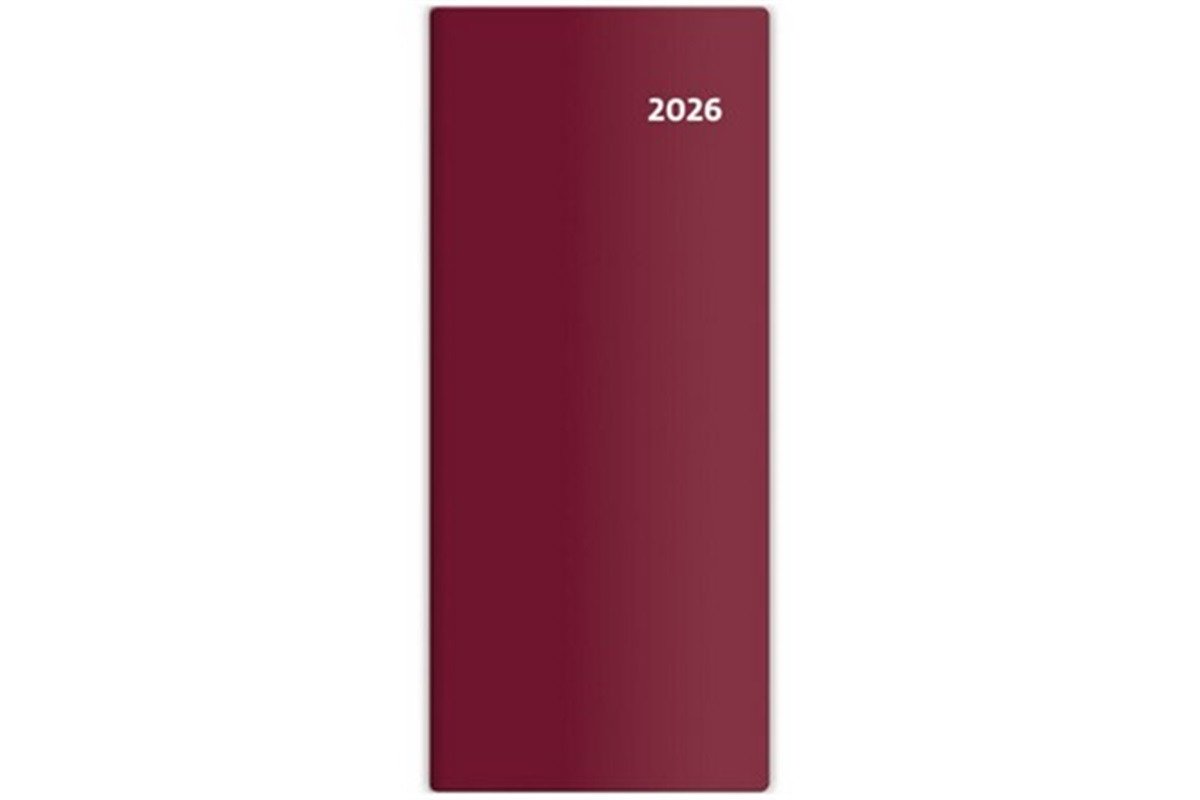 Diář 2026 kapesní - Torino měsíční - bordó