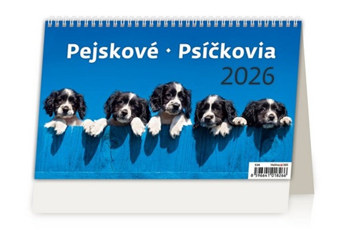 Kalendář stolní 2026 - PejskovéPsíčkovia
