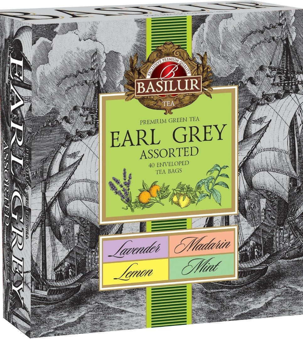 BASILUR Earl Grey Green Assorted přebal 40 gastro sáčků