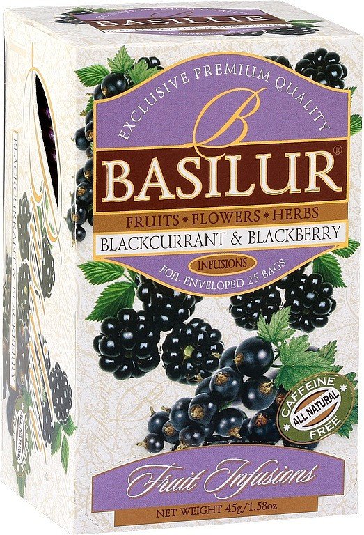 BASILUR Fruit Blackcurrant Blackberry přebal 25x18g