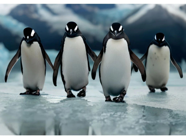 Pohlednice 3D Four Penguins AI
