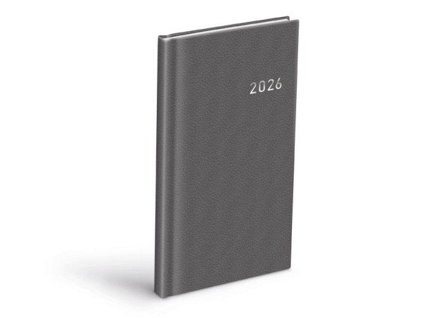 Diář 2026 T806 PVC dark gray 90x170mm