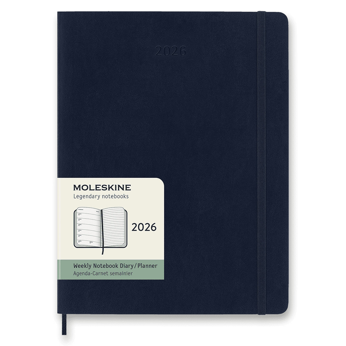 Diář Moleskine 2026 - měkké desky XL týdenní modrý