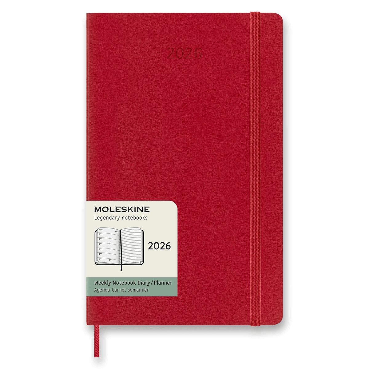 Diář Moleskine 2026 - měkké desky L týdenní červený