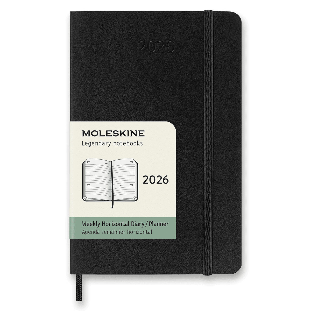 Diář Moleskine 2026 - měkké desky S týdenní horizontální černý