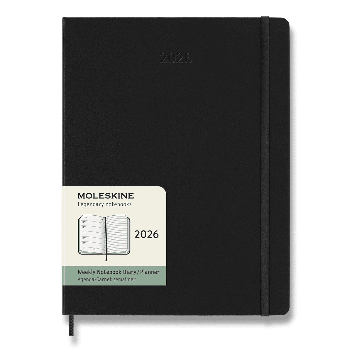 Diář Moleskine 2026 - tvrdé desky XL týdenní černý