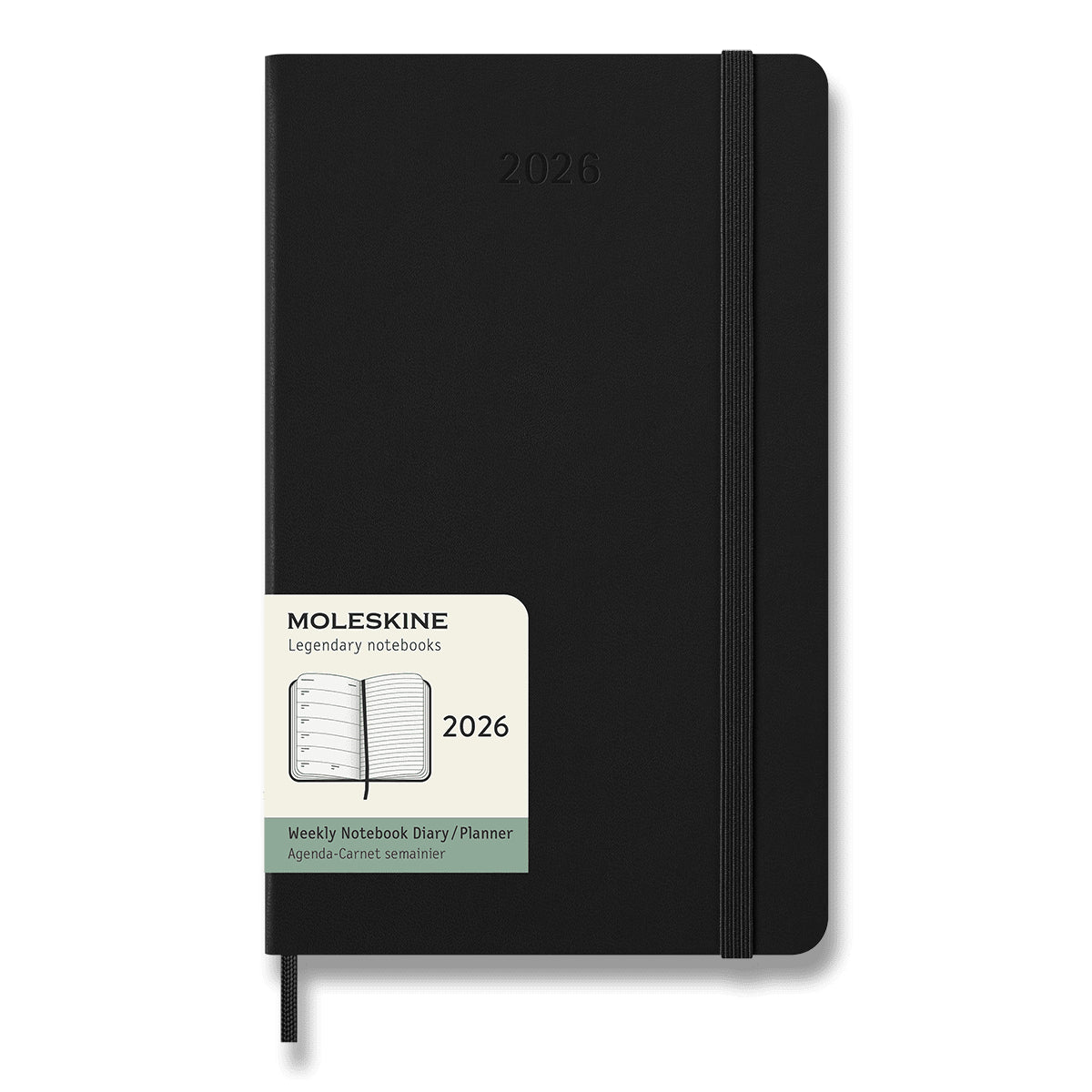 Diář Moleskine 2026 - tvrdé desky L týdenní černý