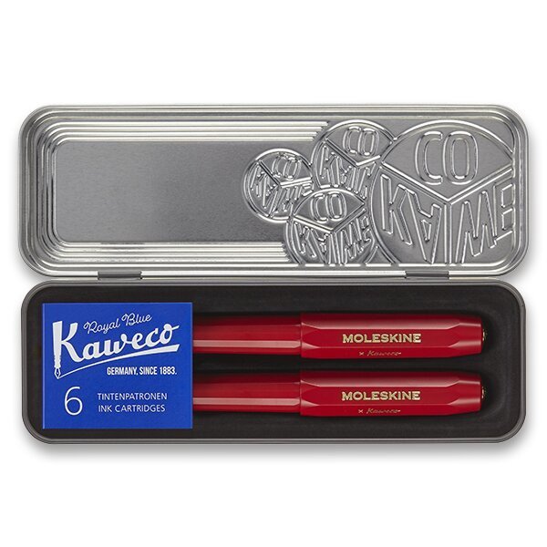 Sada plnicí pero a kuličkové pero Moleskine Kaweco - červená