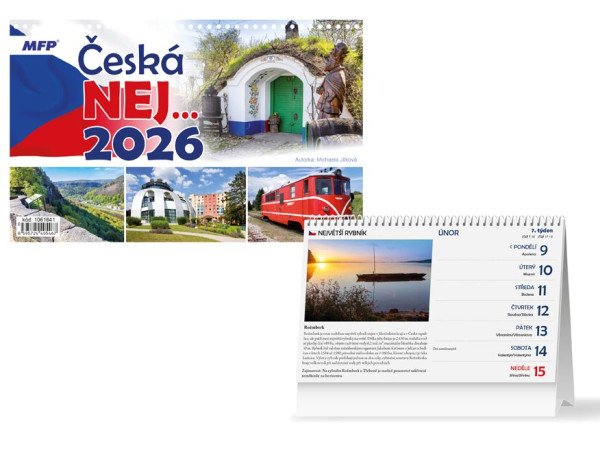 Česká nej kalendář 2026 - stolní kalendář