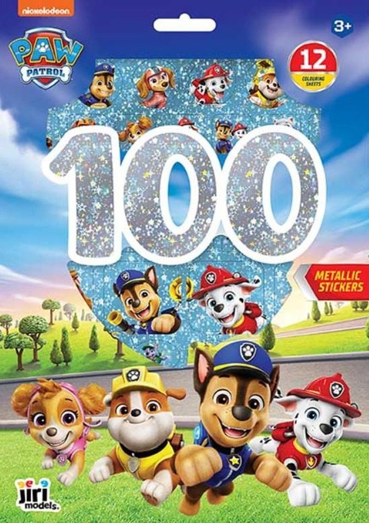 Tlapková patrola - 100 metalických samolepek s omalovánkovými listy