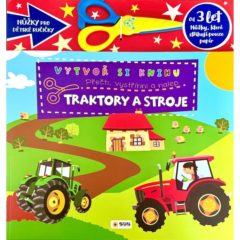 Vytvoř knihu Traktory a stroje - Přečti vystřihni nalep 3