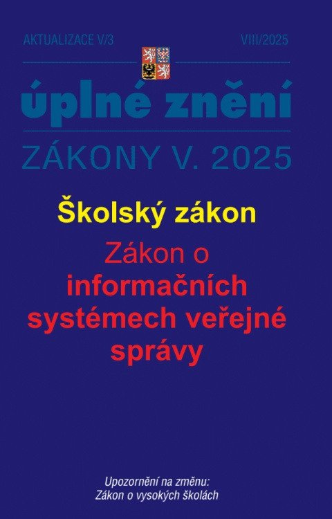 Aktualizace V3 2025 Školský zákon