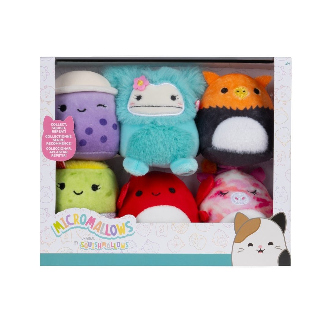 Squishmallows Micromallows 6Pack - Gryf Alicorn Burrito Krab Bigfoot Boba