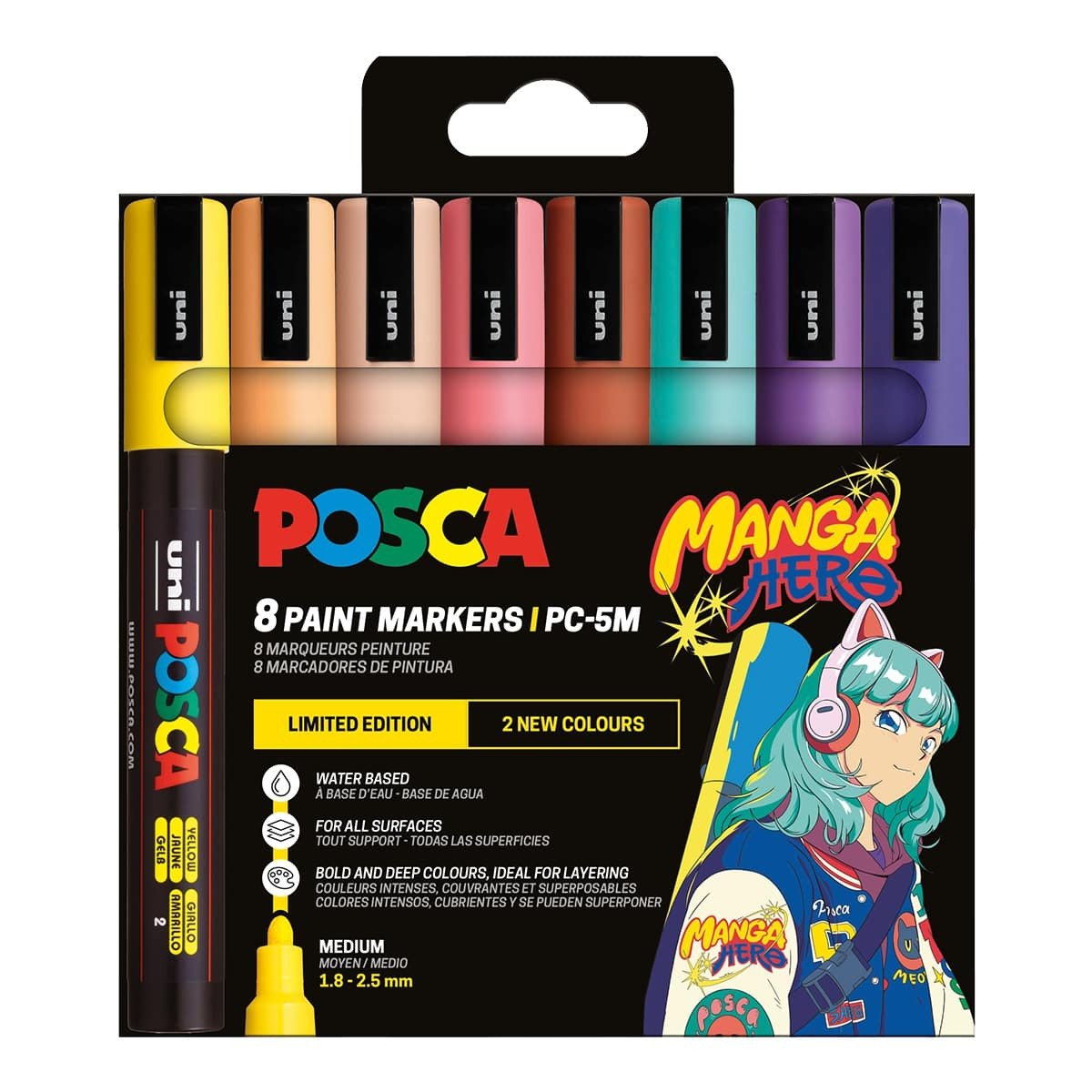 Posca sada popisovačů PC- 5M - MANGA HERO 8 ks