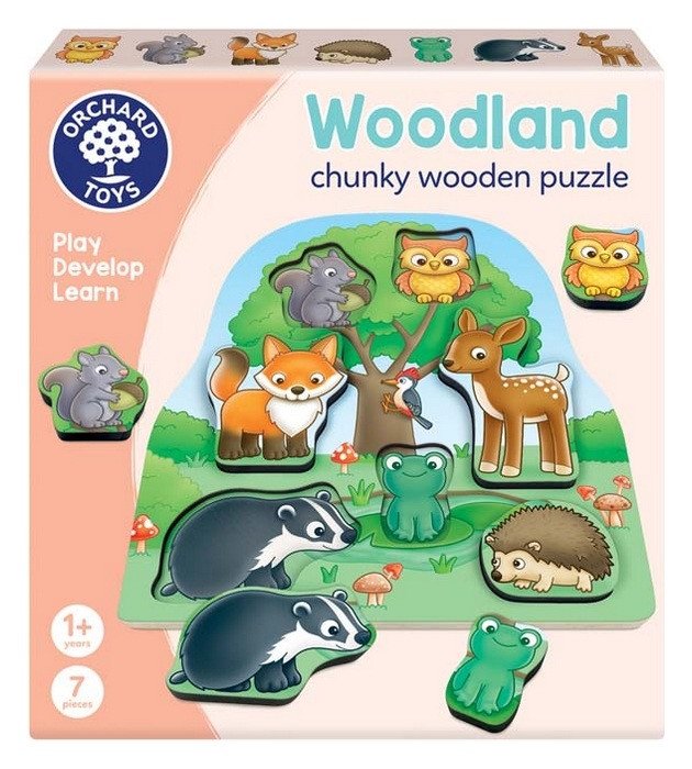 Dřevěné puzzle Lesní zvířátka