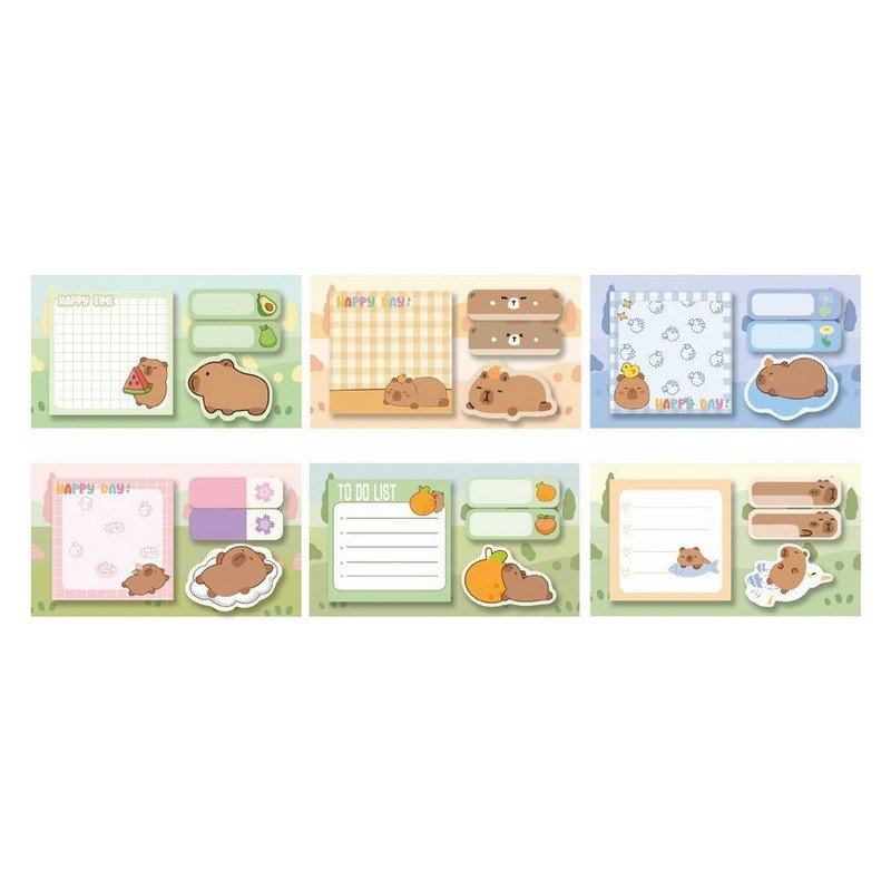 Bloček samolepicí capybara set - mix motivů