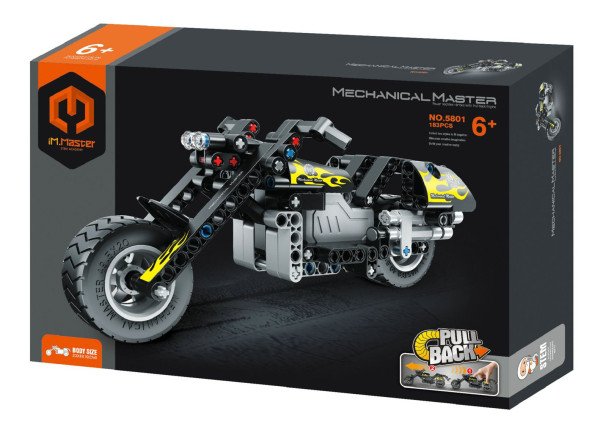 Stavebnice iM.MASTER motorka na zpětné natažení 183 dílků