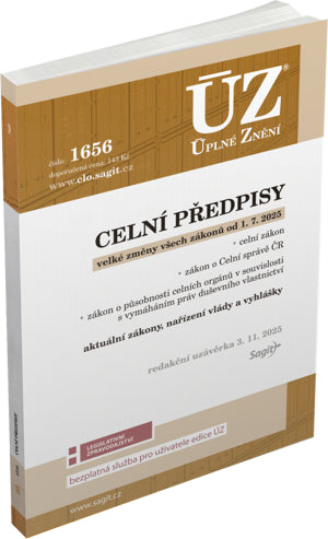 ÚZ 1656 Celní předpisy (2025)