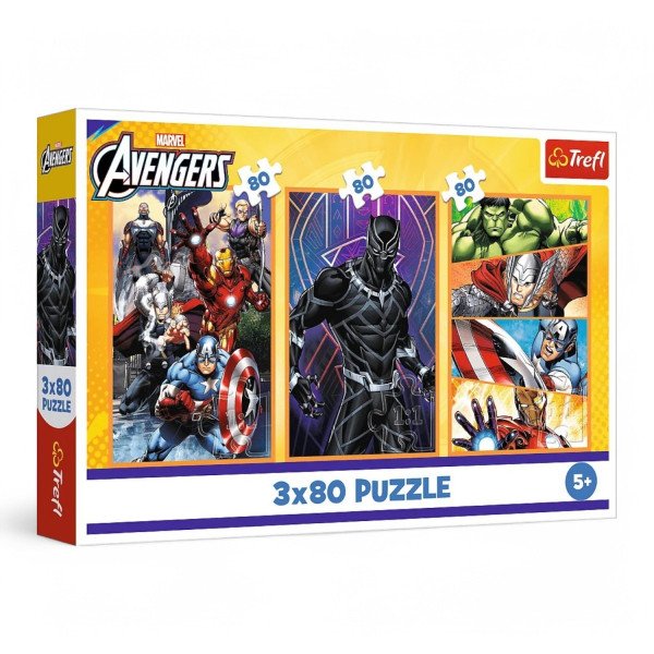 Puzzle Marvel Avengers: Dny plné akce 3x80 dílků