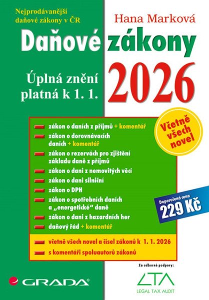 Daňové zákony 2026 - Úplná znění k 1. 1. 2026 – Marková Hana (2026)