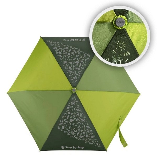 Dětský skládací deštník s magickým efektem, Magic Rain Effect zelený